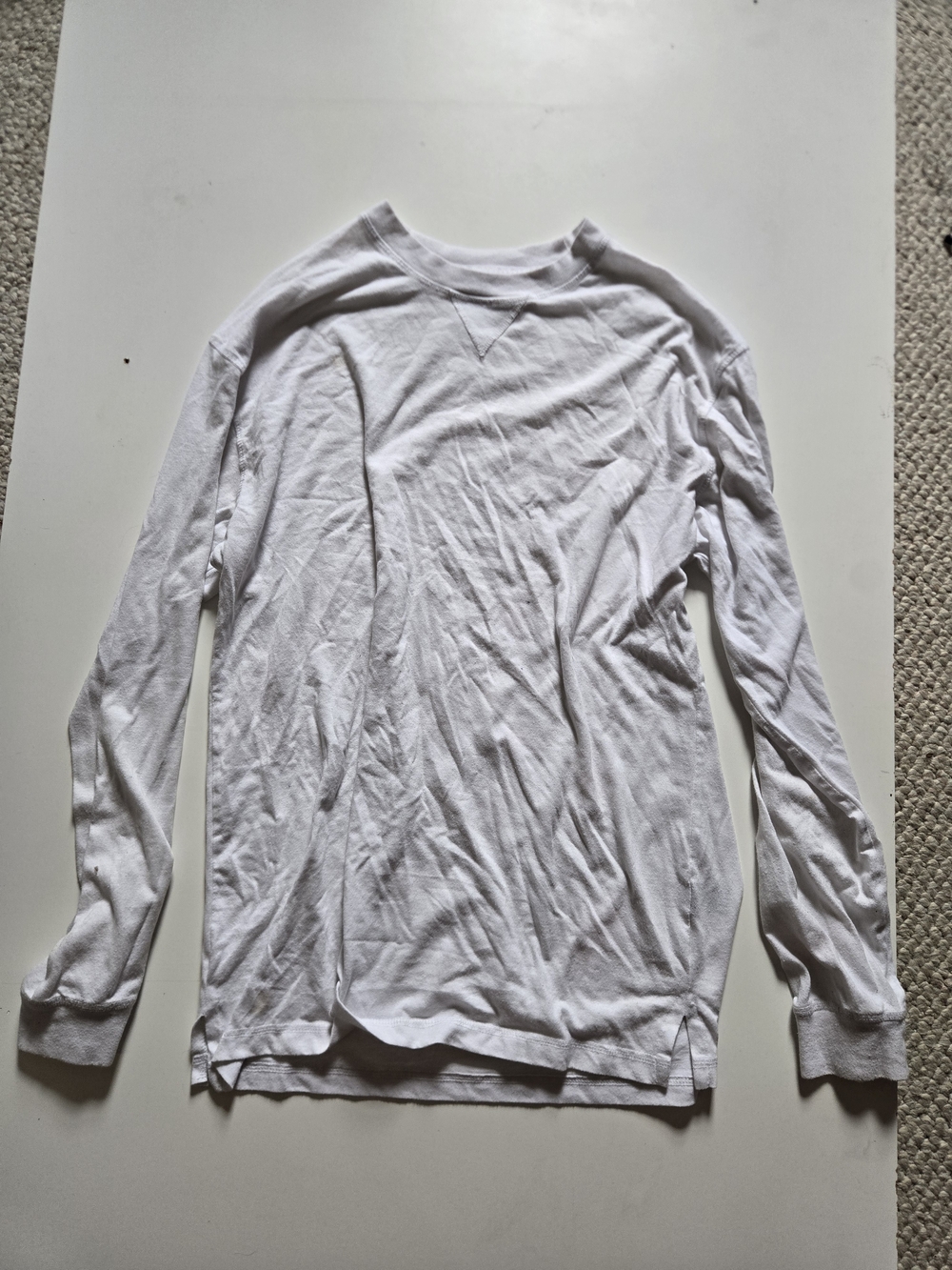 Ike Behar White Long Sleeve Crewneck Shirt